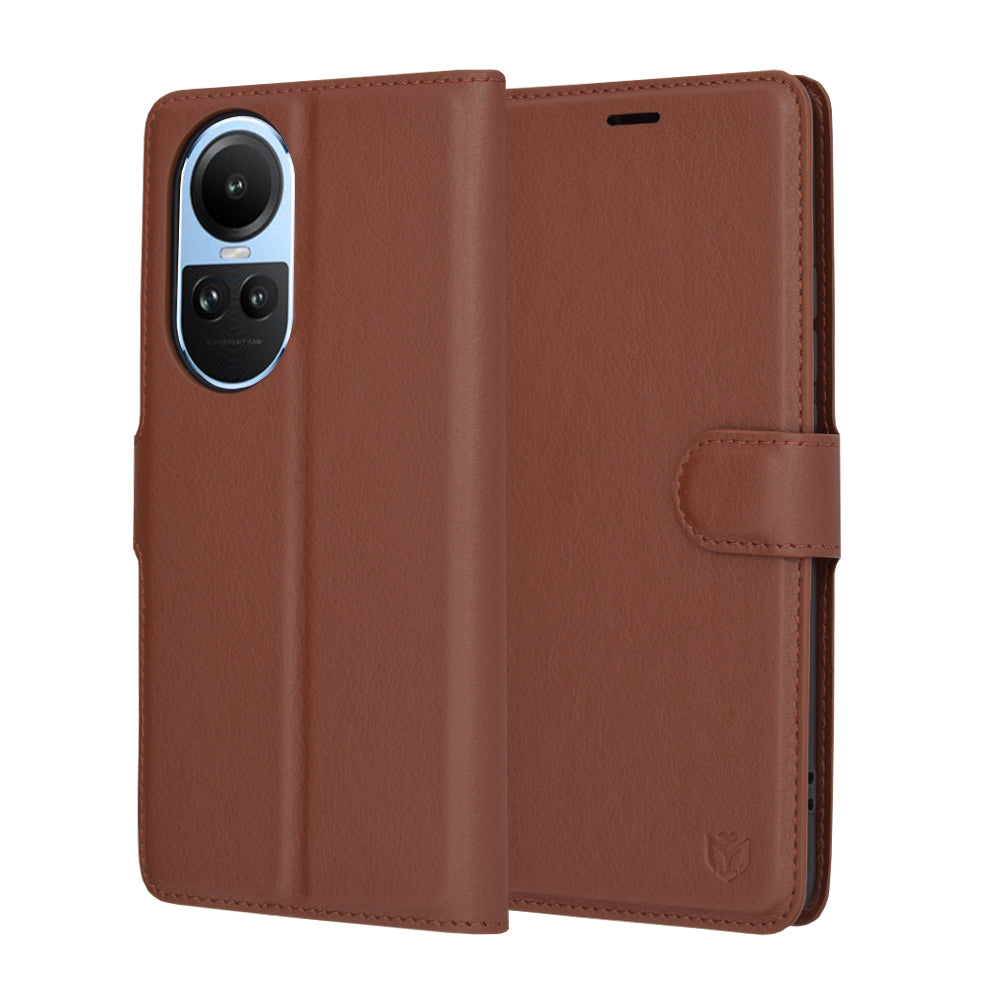 Case for Oppo Reno10 / Reno10 Pro, Techsuit, Leather Folio, Brown