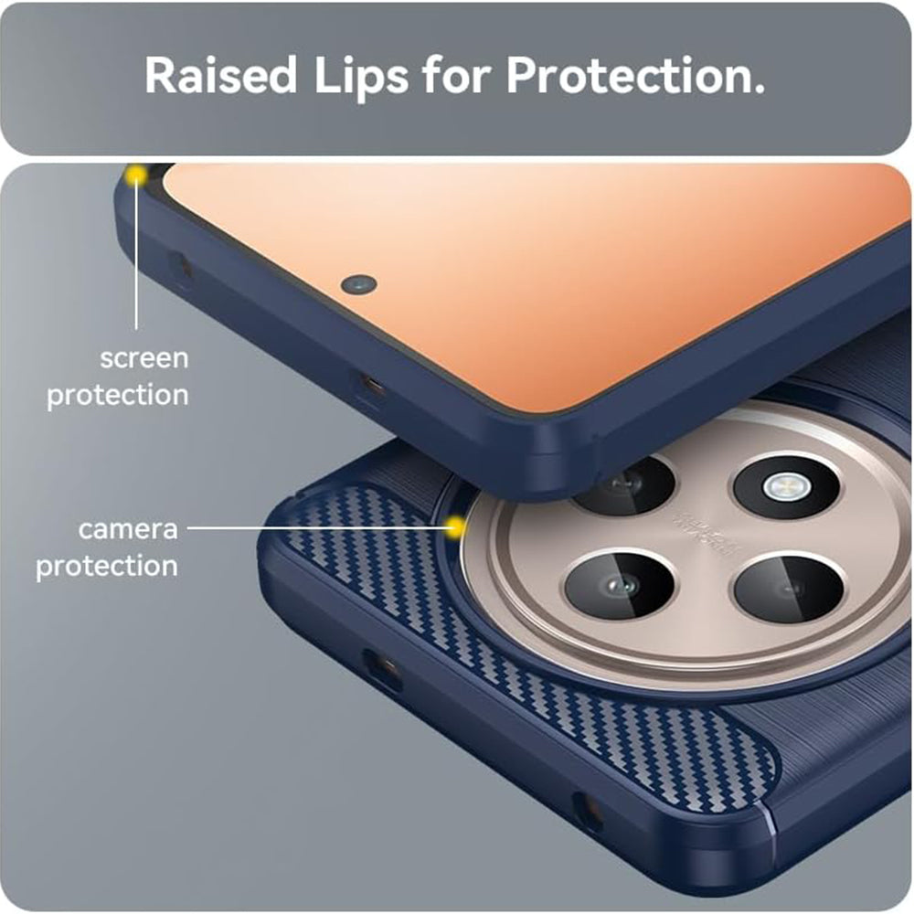 Cover til Oppo Reno12 FS 5G / Reno12 FS 4G / Reno12 F 4G / Reno12 F, Techsuit, Carbon, Blå
