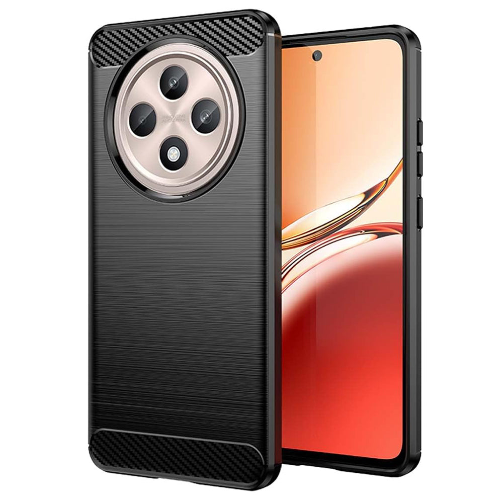 Cover til Oppo Reno12 FS 5G / Reno12 FS 4G / Reno12 F 4G / Reno12 F, Techsuit, Carbon, Sort