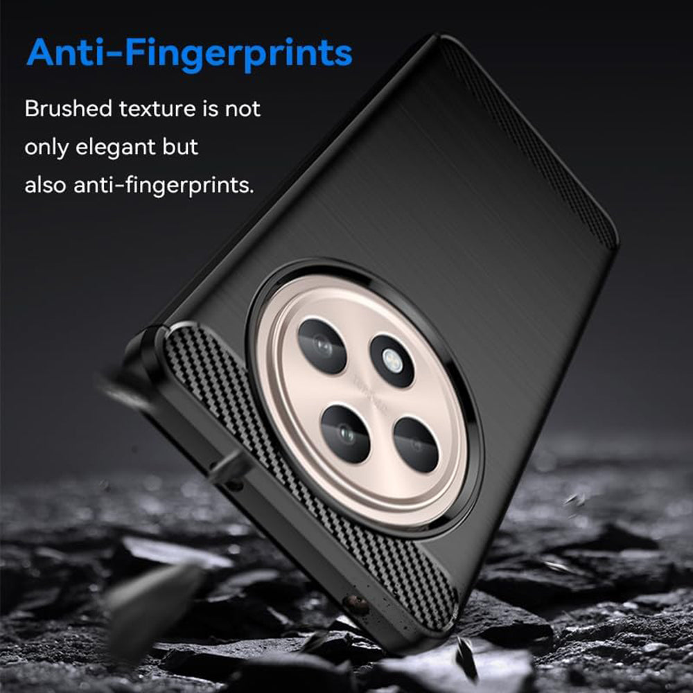 Cover til Oppo Reno12 FS 5G / Reno12 FS 4G / Reno12 F 4G / Reno12 F, Techsuit, Carbon, Sort