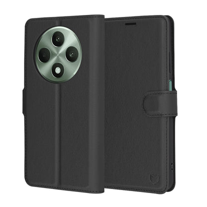 Cover til Oppo Reno12 FS 5G / Reno12 FS 4G / Reno12 F 4G / Reno12 F, Techsuit, Læder Folio, Sort