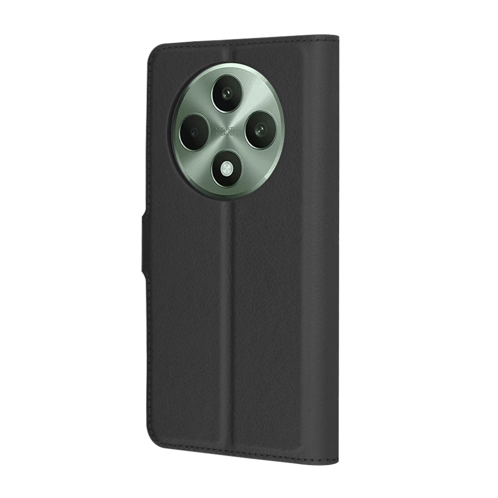 Cover til Oppo Reno12 FS 5G / Reno12 FS 4G / Reno12 F 4G / Reno12 F, Techsuit, Læder Folio, Sort