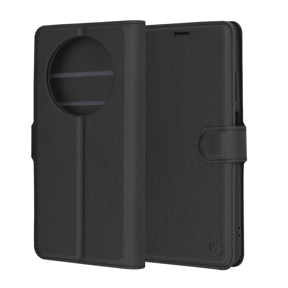 Cover til Oppo Reno12 FS 5G / Reno12 FS 4G / Reno12 F 4G / Reno12 F, Techsuit, Læder Folio, Sort