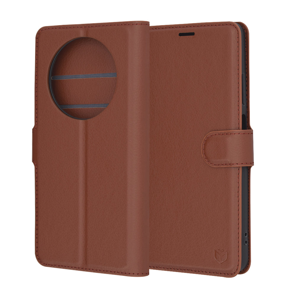 Etui til Oppo Reno12 FS 5G / Reno12 FS 4G / Reno12 F 4G / Reno12 F, Techsuit, Leather Folio, Brun