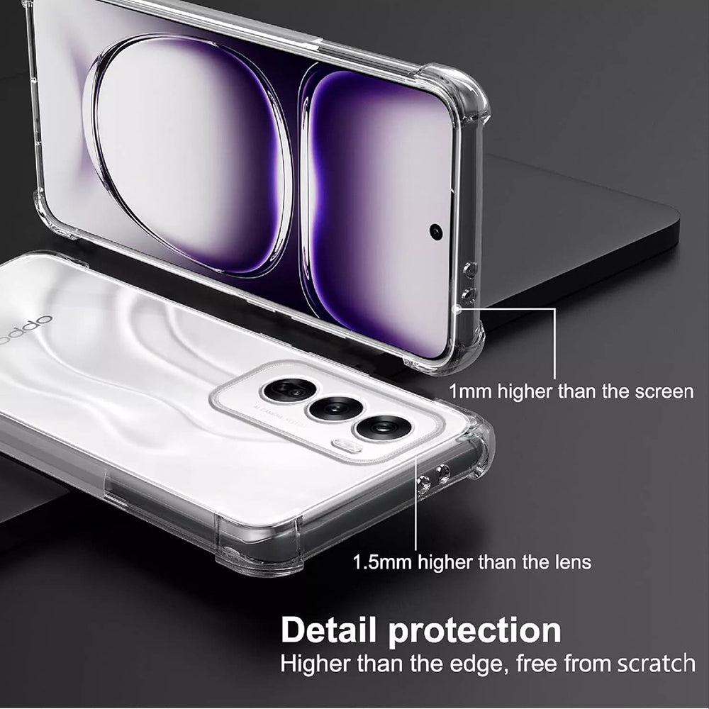 Cover til Oppo Reno12 Pro, Techsuit, Stødabsorberende Klar, Transparent