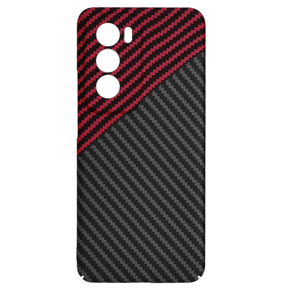 Cover til Oppo Reno12, Techsuit, Carbonite FiberShell, Sort Rød