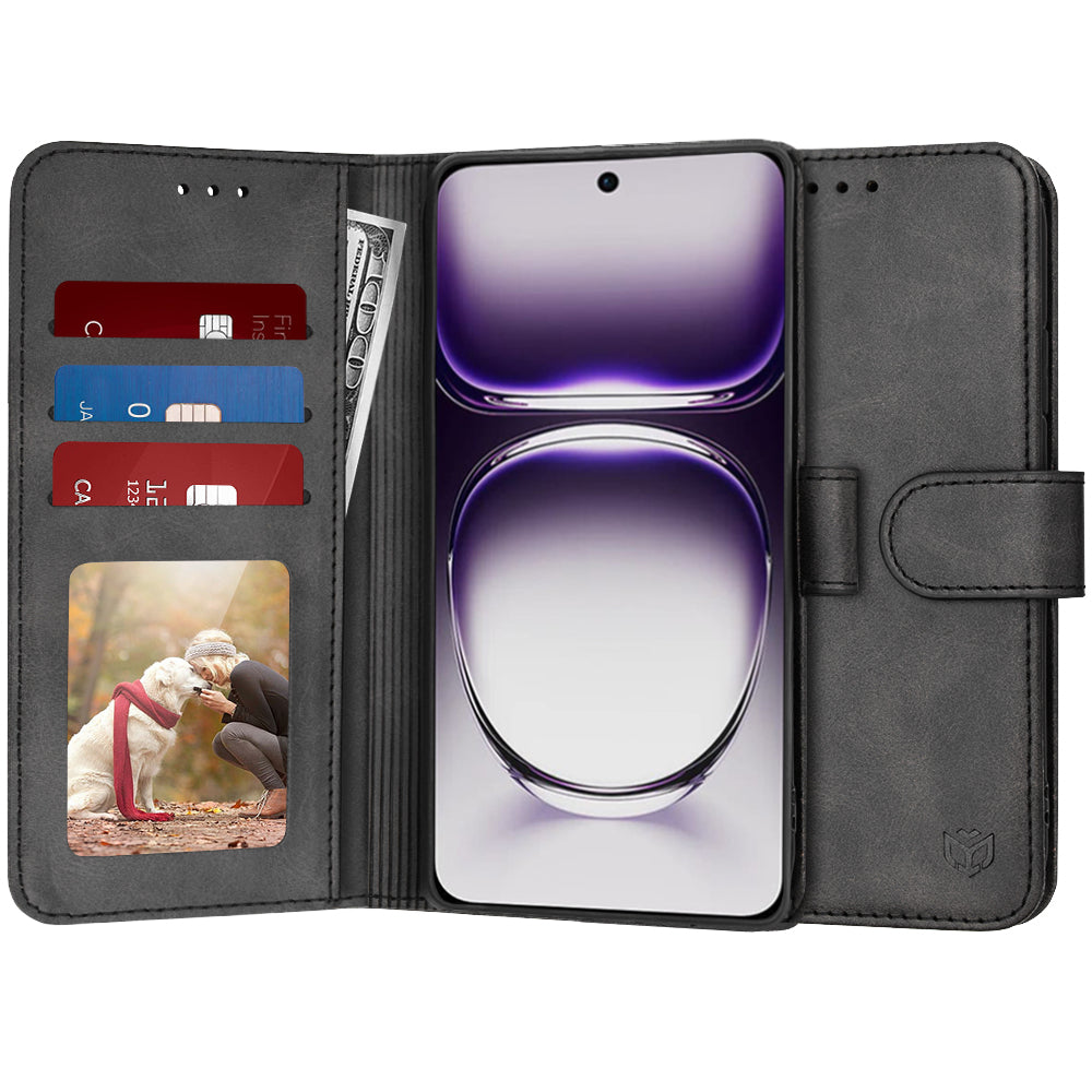 Cover til Oppo Reno12, Techsuit, Diary Book, Sort