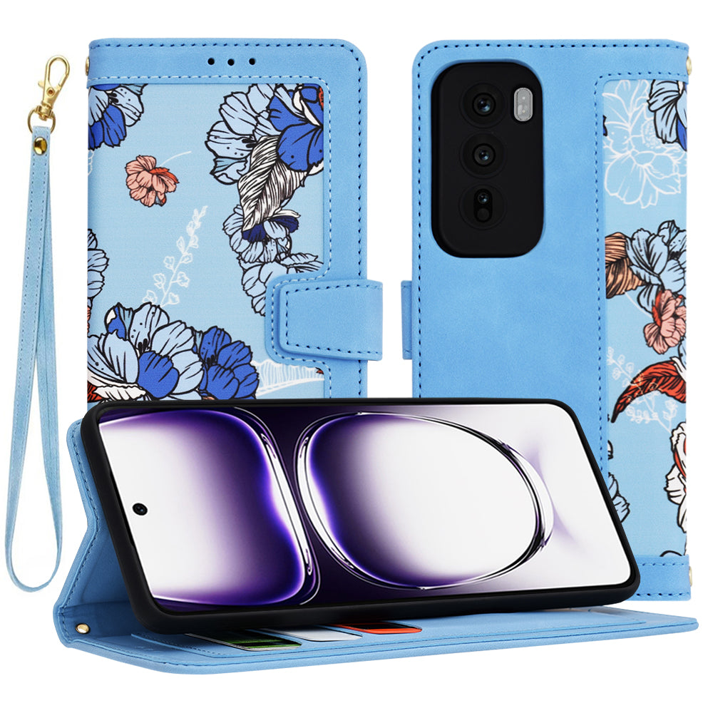 Cover til Oppo Reno12, Techsuit, FlipCraft, Blå