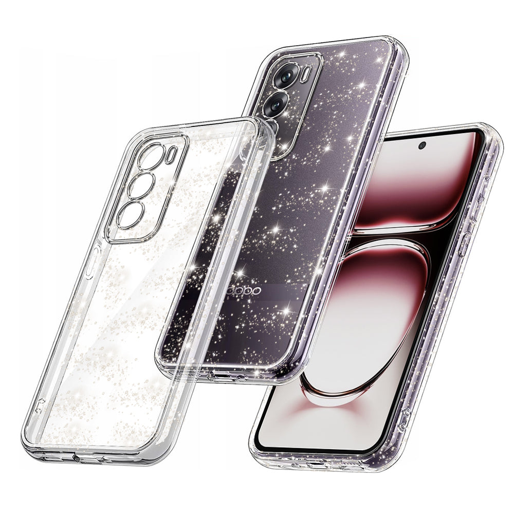 Etui til Oppo Reno12, Techsuit, SparkleSkin, Gennemsigtig