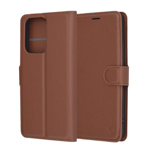 Cover til Oppo Reno13 FS 5G / Reno13 F 4G / Reno13 F, Techsuit, Læder Folio, Brun