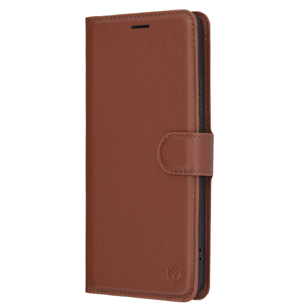 Case for Oppo Reno13 FS 5G / Reno13 F 4G / Reno13 F, Techsuit, Leather Folio, Brown