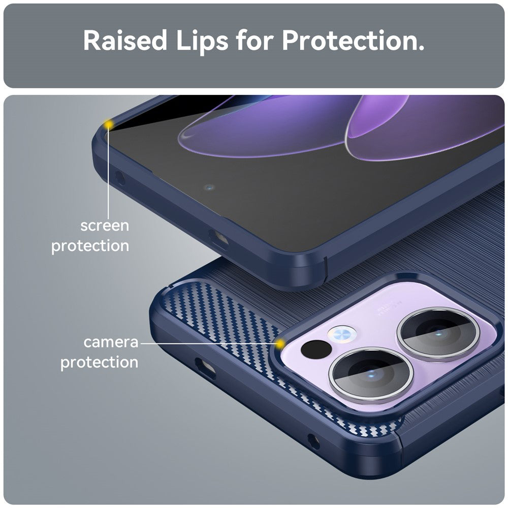 Cover til Oppo Reno13 FS 5G / Reno13 F 4G / Reno13 F, Techsuit, Carbon, Blå