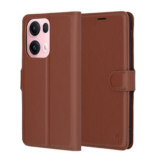 Cover til Oppo Reno13 Pro, Techsuit, Leather Folio, Brun