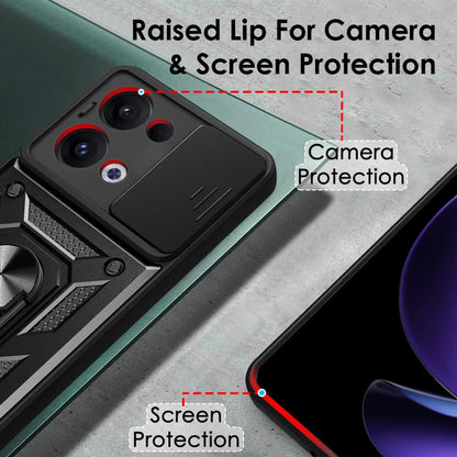 Cover til Oppo Reno13, Techsuit, CamShield, Sort