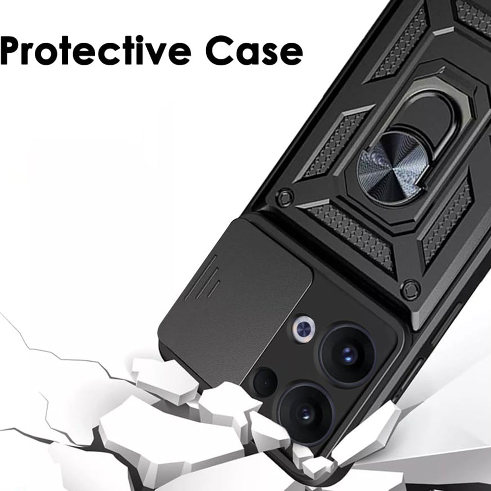 Cover til Oppo Reno13, Techsuit, CamShield, Sort