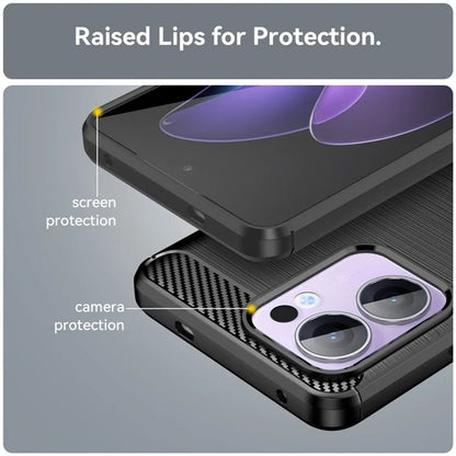 Cover til Oppo Reno13, Techsuit, Carbon, Sort