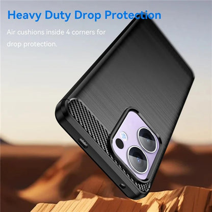 Cover til Oppo Reno13, Techsuit, Carbon, Sort