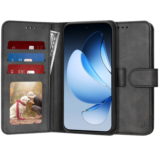 Cover til Oppo Reno13, Techsuit, Diary Book, Sort