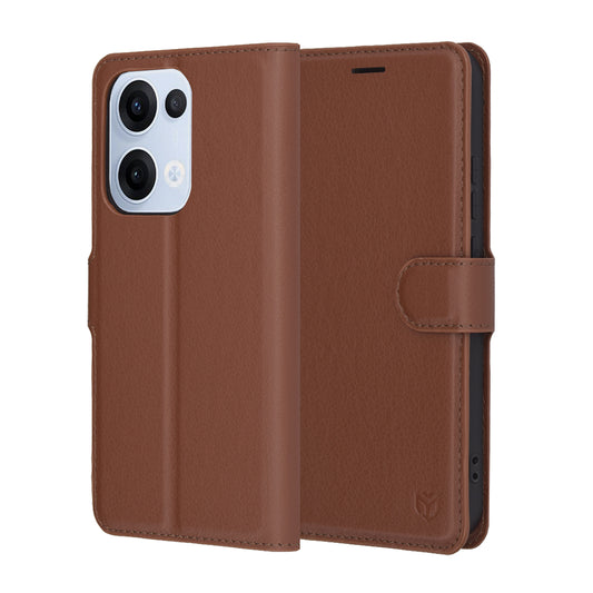 Cover til Oppo Reno13, Techsuit, Leather Folio, Brun