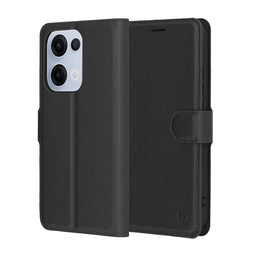Cover til Oppo Reno13, Techsuit, Leather Folio, Sort