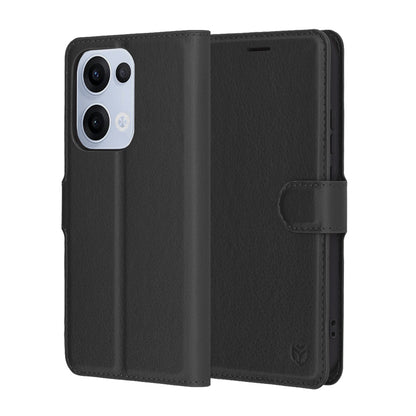 Cover til Oppo Reno13, Techsuit, Leather Folio, Sort