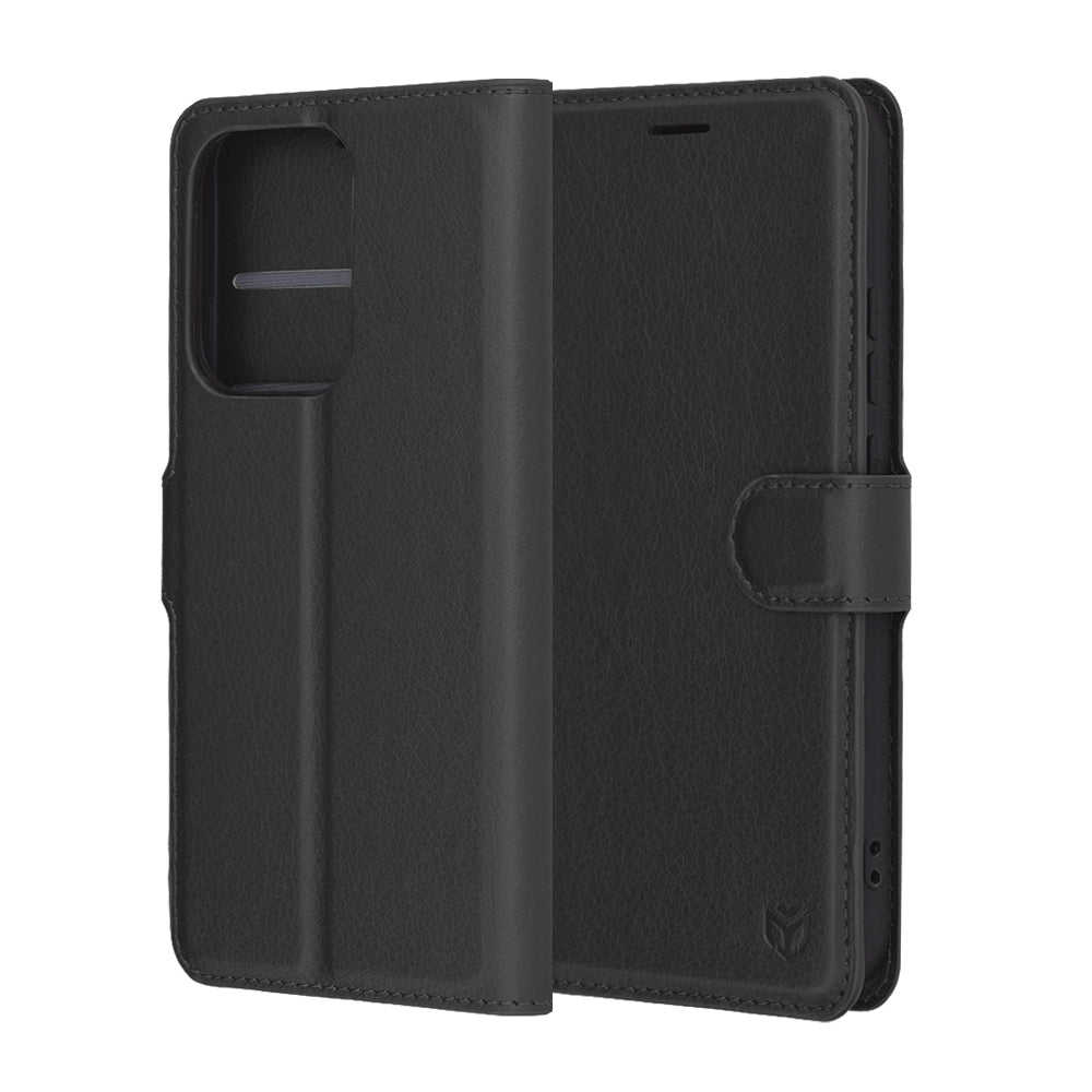 Cover til Oppo Reno13, Techsuit, Leather Folio, Sort