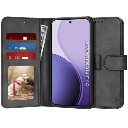 Cover til Oppo Reno14 FS 5G / Reno14 F, Techsuit, Diary Book, Sort