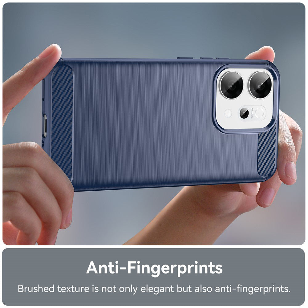 Cover til Oppo Reno14, Techsuit, Carbon, Blå