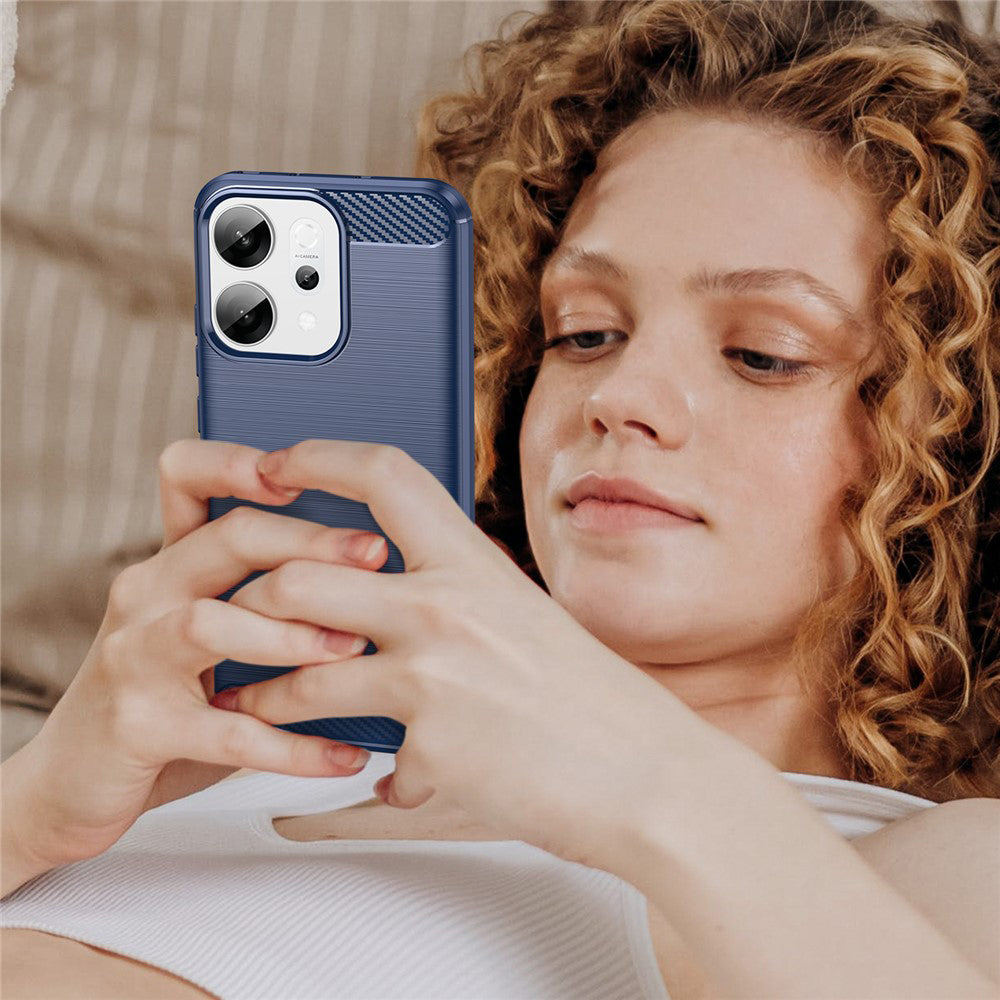 Cover til Oppo Reno14, Techsuit, Carbon, Blå
