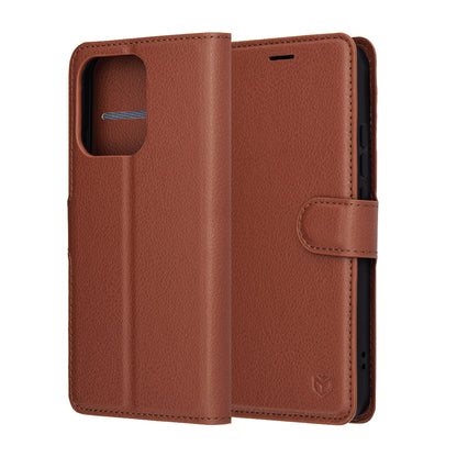 Etui til Oppo Reno14, Techsuit, Leather Folio, Brun