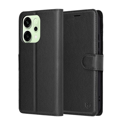 Etui til Oppo Reno14, Techsuit, Leather Folio, Sort