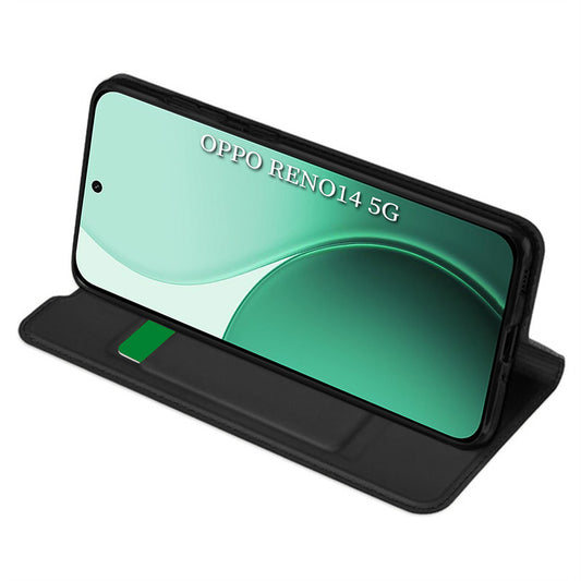 Etui til Oppo Reno14, Techsuit, Magskin Book, Sort