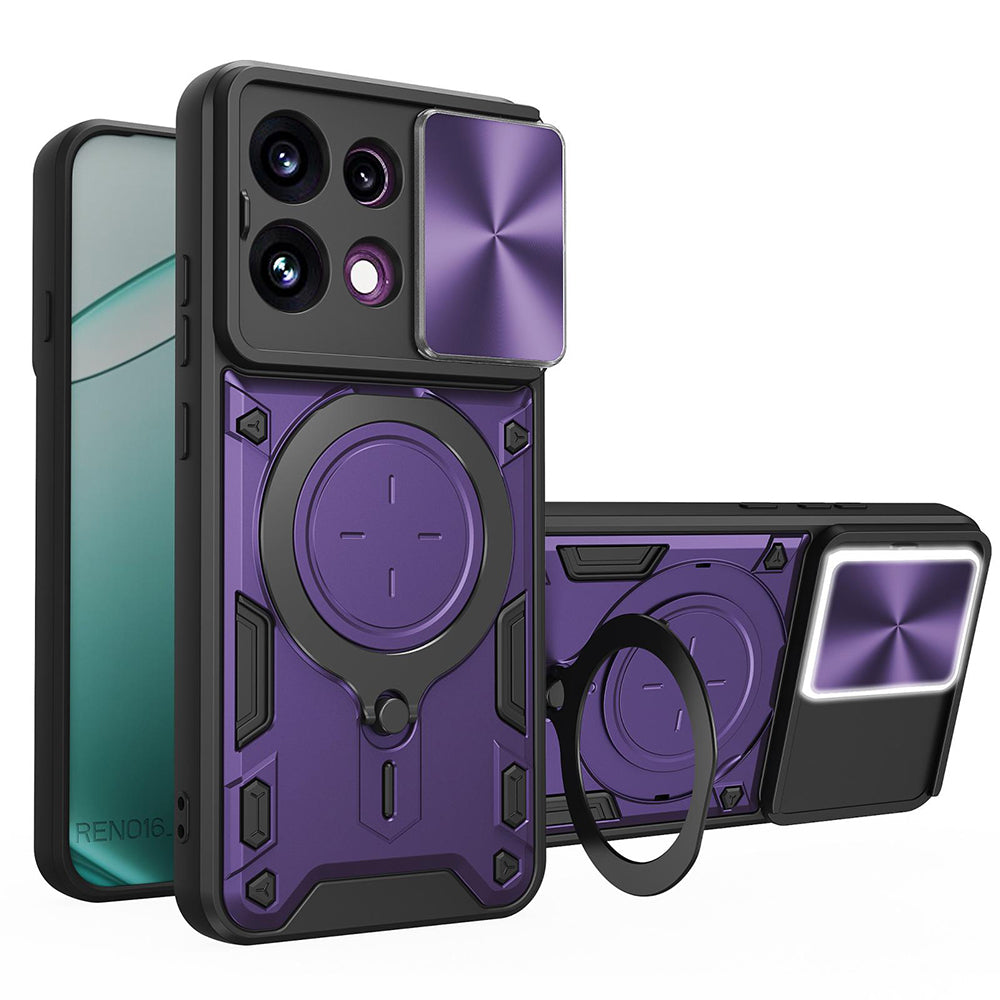 Cover til Oppo Reno16 F / Reno16 FS, Techsuit, CamGuard Pro, Lilla