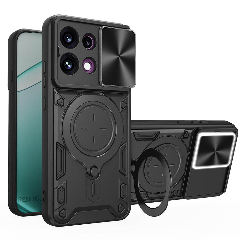 Cover til Oppo Reno16 F / Reno16 FS, Techsuit, CamGuard Pro, Sort