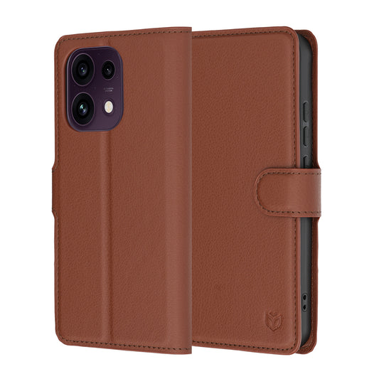 Cover til Oppo Reno16 F / Reno16 FS, Techsuit, Leather Folio, Brun