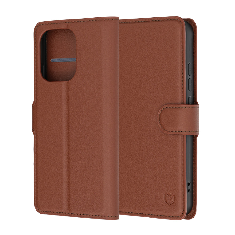Cover til Oppo Reno16 F / Reno16 FS, Techsuit, Leather Folio, Brun