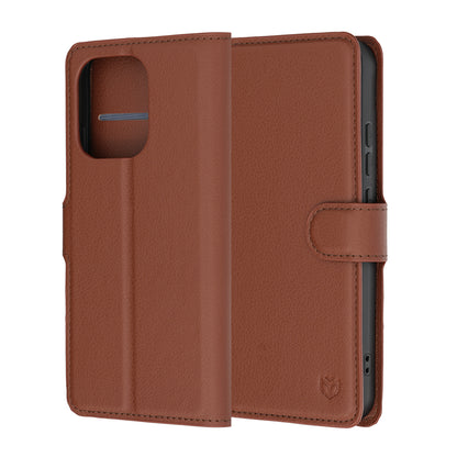 Cover til Oppo Reno16 F / Reno16 FS, Techsuit, Leather Folio, Brun