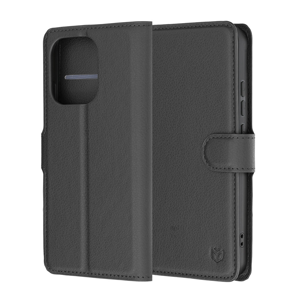 Cover til Oppo Reno16 F / Reno16 FS, Techsuit, Leather Folio, Sort