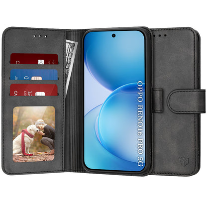 Cover til Oppo Reno16 Pro, Techsuit, Diary Book, Sort