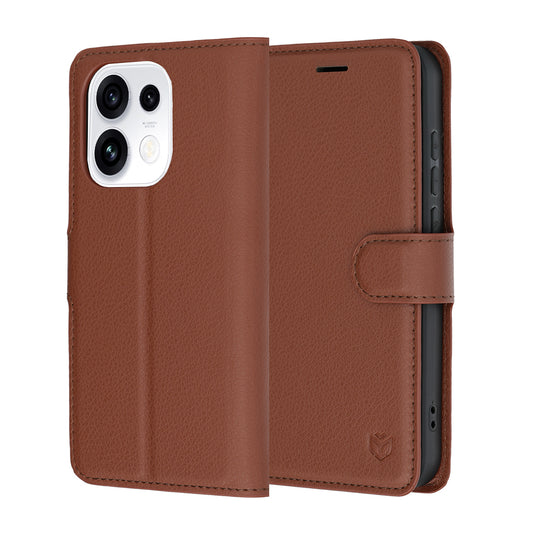 Cover til Oppo Reno16 Pro, Techsuit, Leather Folio, Brun