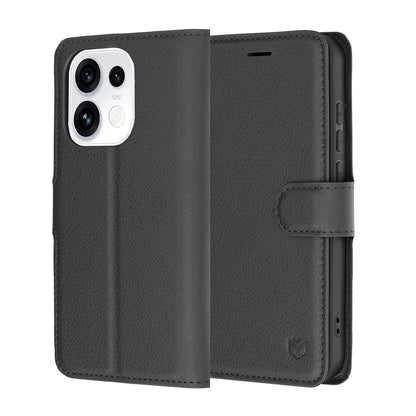 Cover til Oppo Reno16 Pro, Techsuit, Leather Folio, Sort
