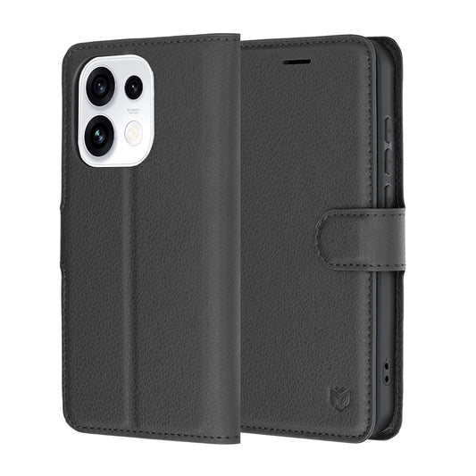 Cover til Oppo Reno16 Pro, Techsuit, Leather Folio, Sort