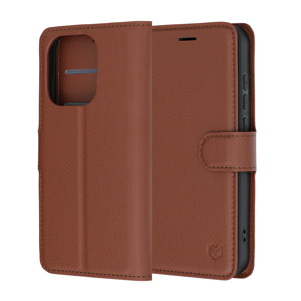 Case for Oppo Reno16 / Reno16 Pro, Techsuit, Leather Folio, Brown
