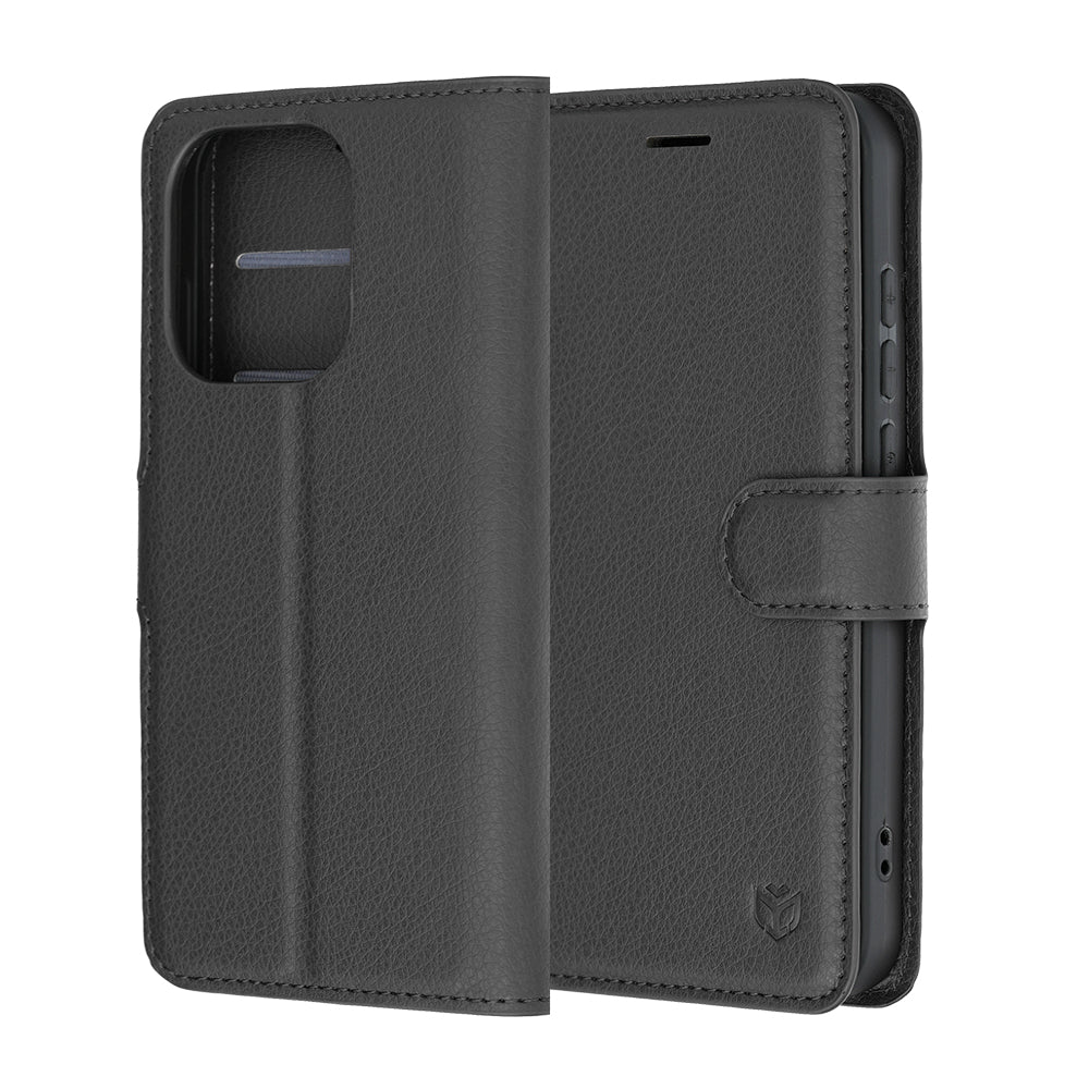 Cover til Oppo Reno16 / Reno16 Pro, Techsuit, Leather Folio, Sort