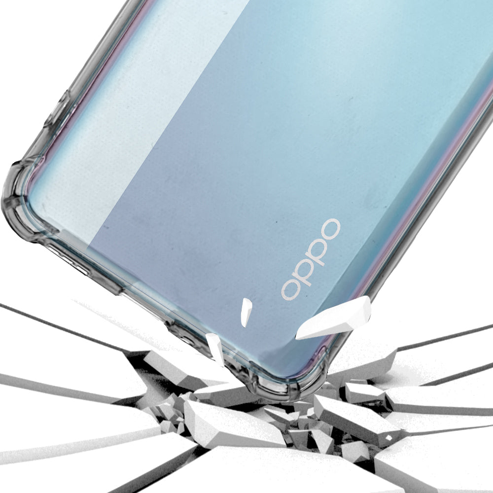 Cover til Oppo Reno4 Lite, Techsuit, Stødabsorberende Klar, Transparent