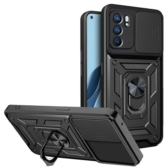 Cover til Oppo Reno6 5G, Techsuit, CamShield, Sort