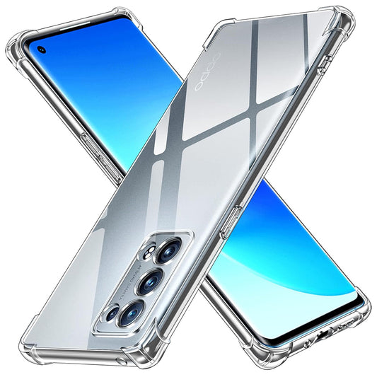 Cover til Oppo Reno6 Pro 5G (Snapdragon), Techsuit, Stødabsorberende Klar, Transparent