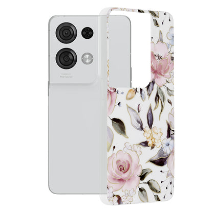 Cover til Oppo Reno8 Pro, Techsuit, Marble, Hvid