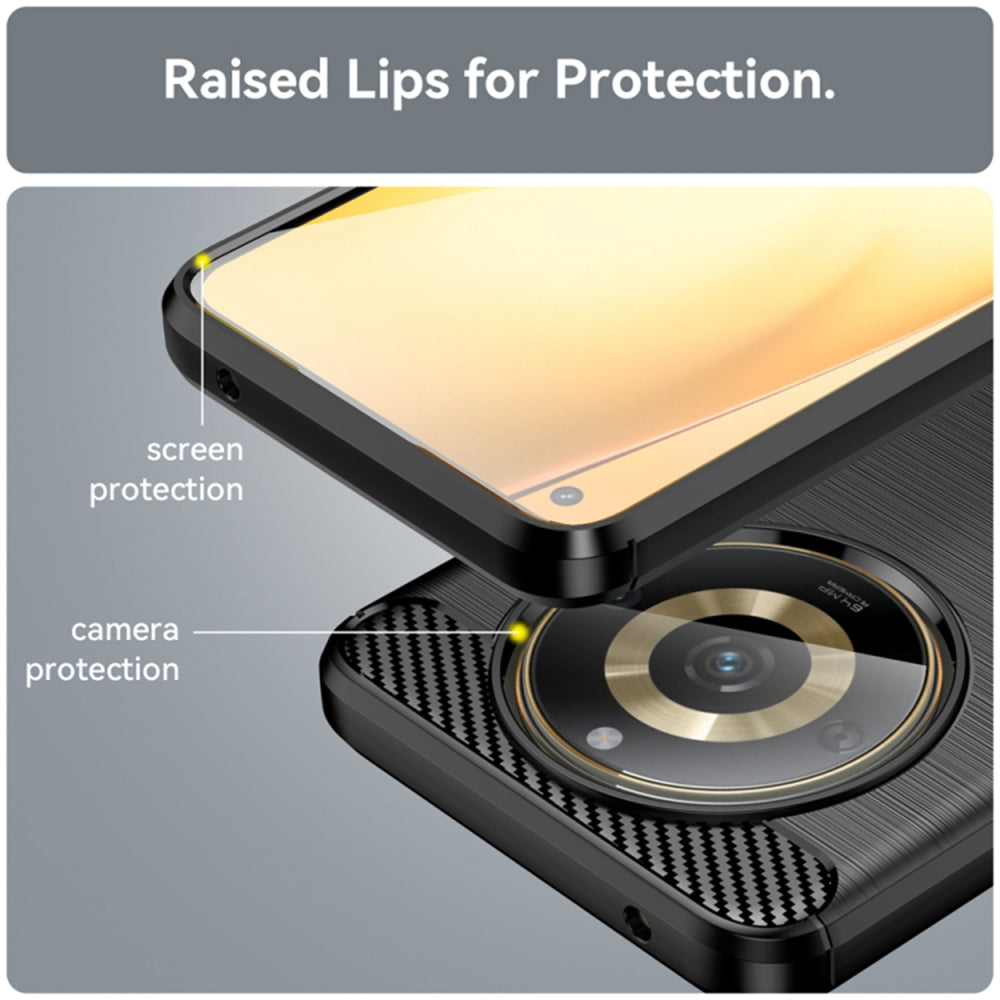 Cover til Realme 11 4G, Techsuit, Carbon, Sort