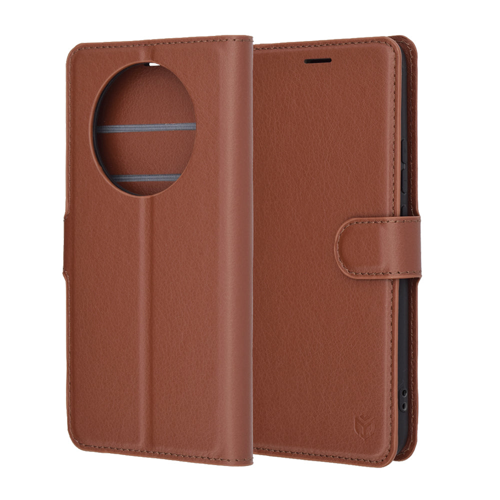 Cover til Realme 14 Pro+, Techsuit, Leather Folio, Brun